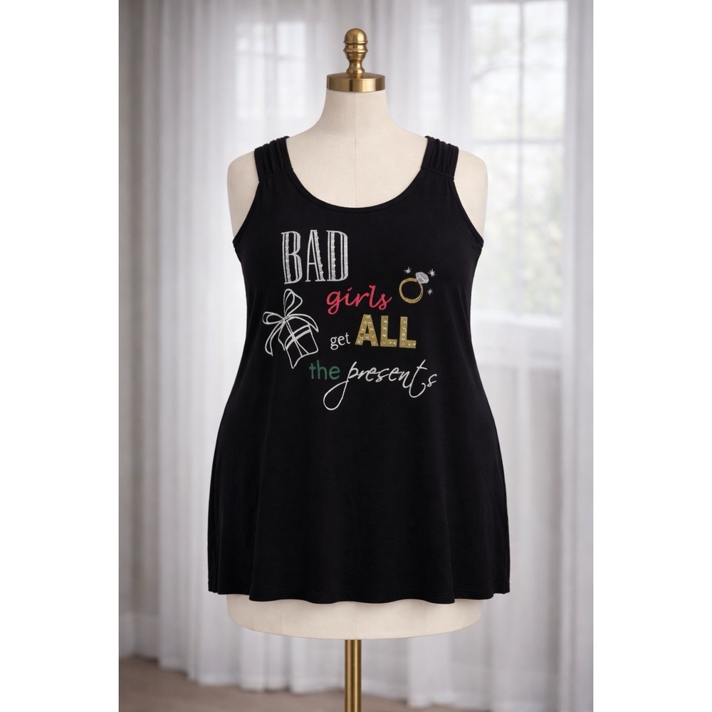 New Cacique Intimates Sleep Tank Size 14 16 Black Bad Girls Get All The Presents